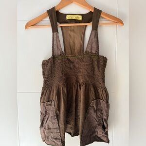 Free People Brown Sleeveless Blouse